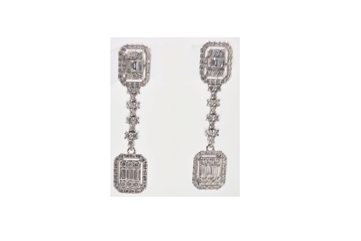 Pendientes en oro blanco con diamantes