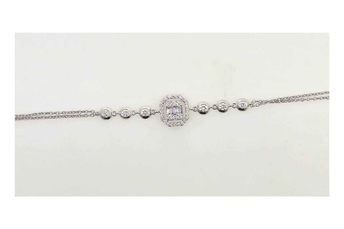 Pulsera en oro blanco con diamantes